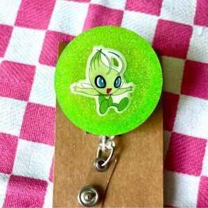 Pokemon Celebi Handmade Resin Badge Reel